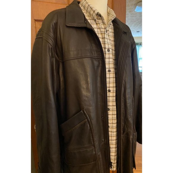 VTG Boyd's Philadelphia Luxury Leather Coat Mens US 44 Streetwear Hip Hop Jacket - Picture 2 of 16